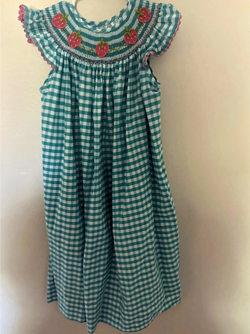 SLEEVELESS Girls Gingham Dress Size 4T Like New